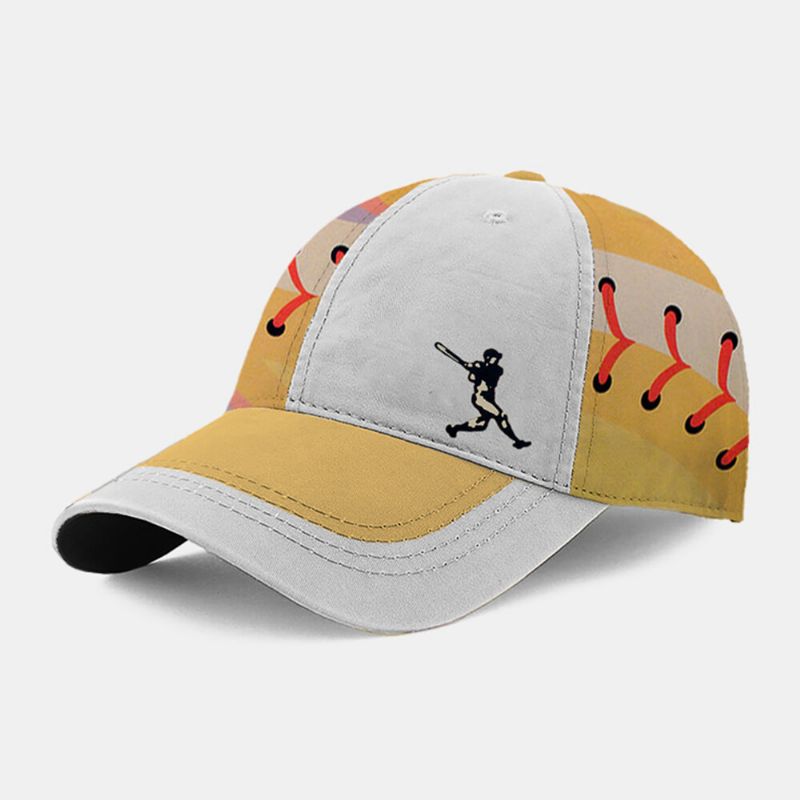 Gorra De Béisbol Con Sombrilla De Moda Con Patrón De Escena Deportiva Retro De Algodón Unisex