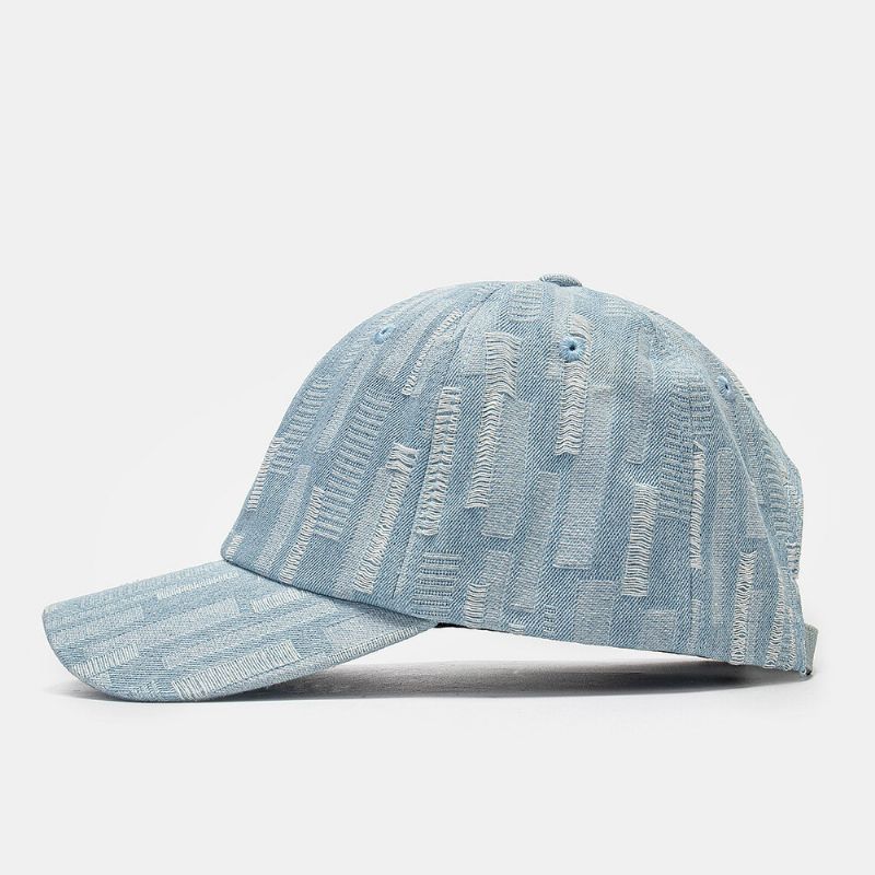 Gorra De Béisbol Con Sombrilla Retro Ajustable Con Agujero De Mezclilla Lavado Unisex