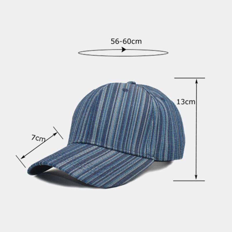 Gorra De Béisbol Con Sombrilla De Viaje Informal Con Patrón De Rayas De Algodón Unisex