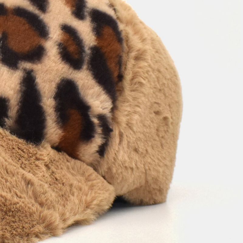 Gorra De Béisbol Con Visera Solar De Personalidad Cálida Con Patrón De Leopardo De Felpa Para Mujer