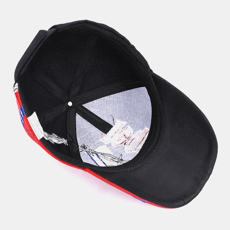 Gorra De Béisbol De Deporte Al Aire Libre Con Patrón De Bordado De Letras De Bandera De Llama Colorida De Algodón Unisex