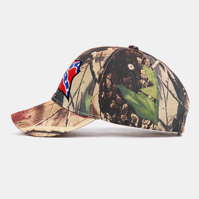 Gorra De Béisbol De Deporte Al Aire Libre Con Patrón De Bordado De Letras De Bandera De Selva De Hoja Colorida De Algodón Unisex