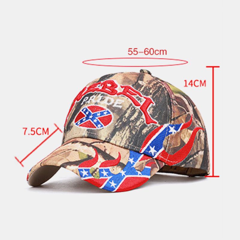 Gorra De Béisbol De Deporte Al Aire Libre Con Patrón De Bordado De Letras De Bandera De Selva De Hoja Colorida De Algodón Unisex