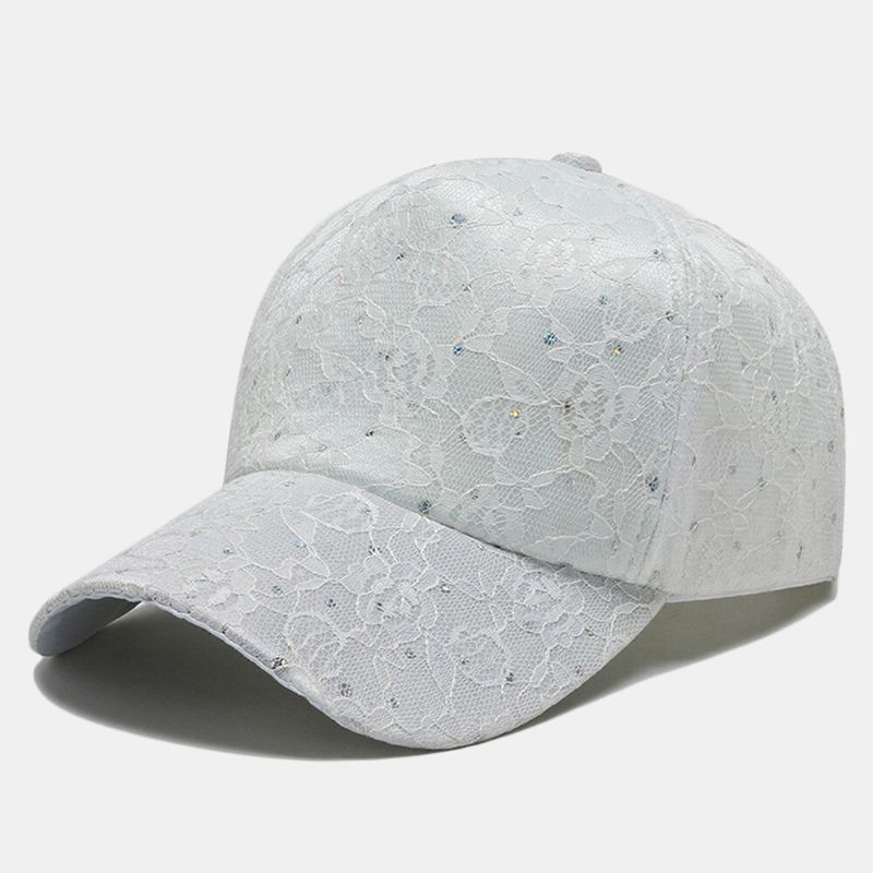 Gorra De Béisbol De Encaje De Moda Para Mujer Sombrero De Sol De Lentejuelas Transpirable