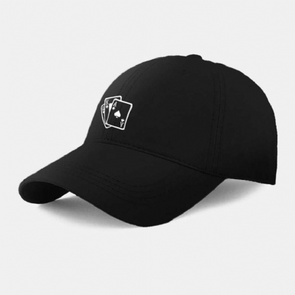 Gorra De Béisbol Informal Ajustable Con Patrón De Póquer De Color Sólido De Algodón Para Hombres