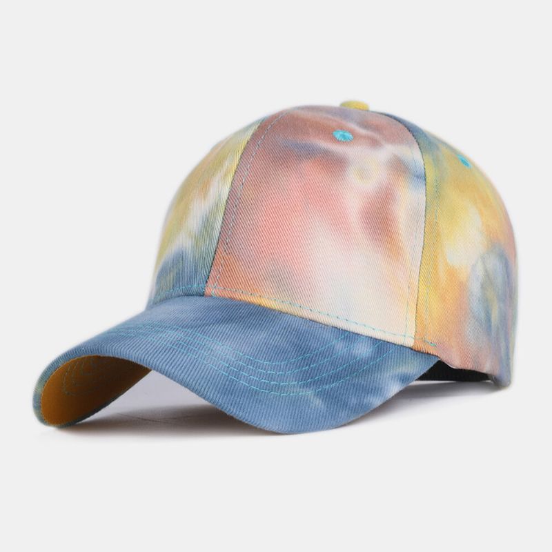 Gorra De Béisbol Informal De Moda Con Degradado De Color De Algodón Teñido Anudado Para Hombres