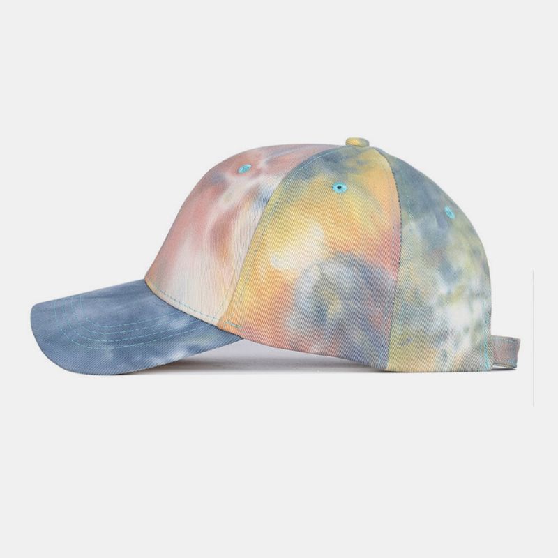 Gorra De Béisbol Informal De Moda Con Degradado De Color De Algodón Teñido Anudado Para Hombres