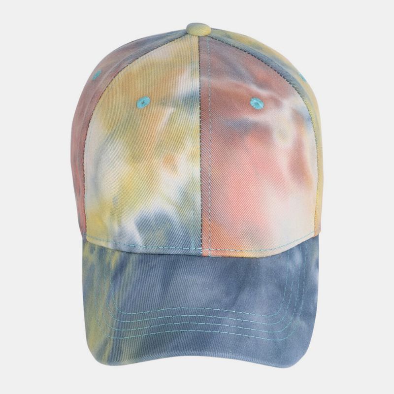 Gorra De Béisbol Informal De Moda Con Degradado De Color De Algodón Teñido Anudado Para Hombres