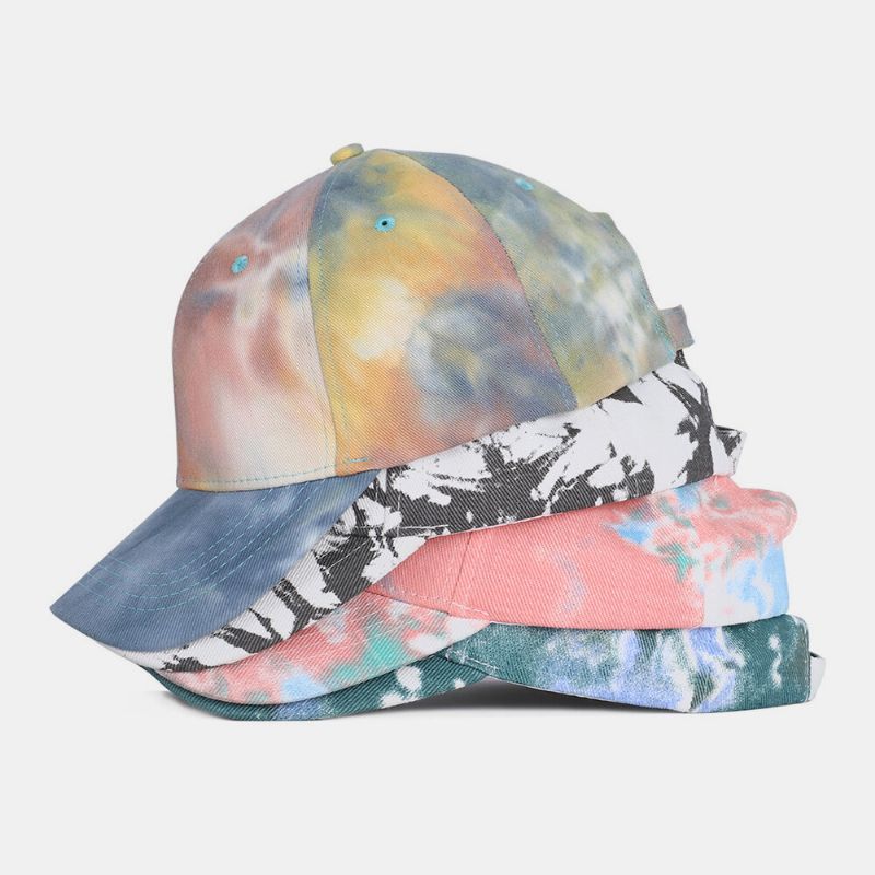 Gorra De Béisbol Informal De Moda Con Degradado De Color De Algodón Teñido Anudado Para Hombres