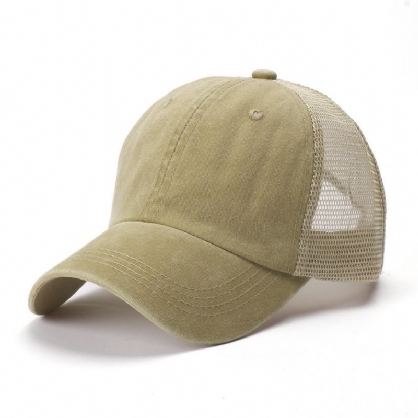 Gorra De Béisbol De Malla De Placa Ligera De Color Sólido Unisex