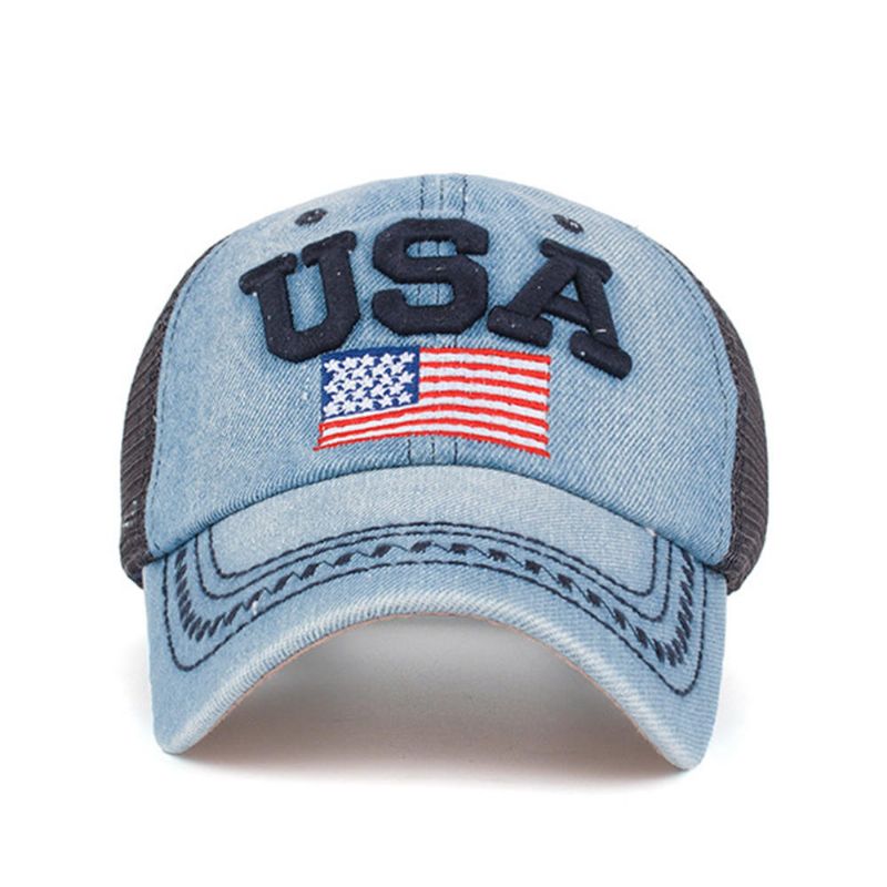 Gorra De Béisbol Patriótica Vintage Unisex Con Estilo Sombrero De Bandera Estadounidense Desgastado