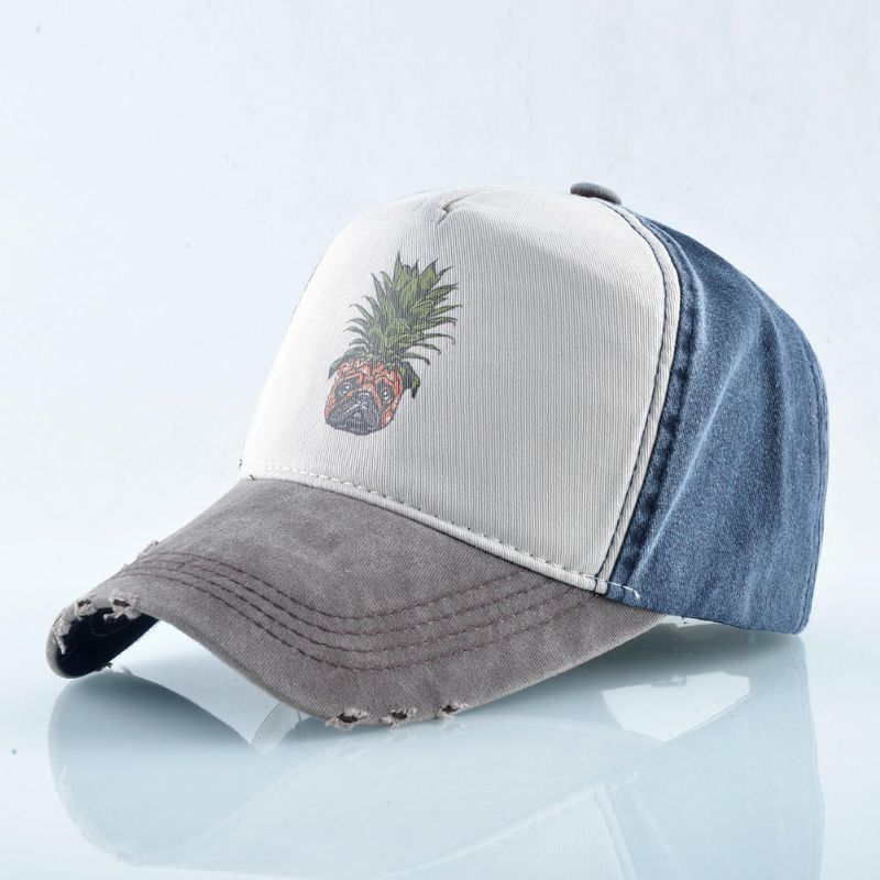 Gorra De Béisbol De Piña Unisex Gorra Lavada Gorra De Hip Hop Con Tachuelas