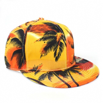 Gorra De Béisbol De Playa De Árbol De Coco Plana A Lo Largo Del Sombrero De Hip Hop