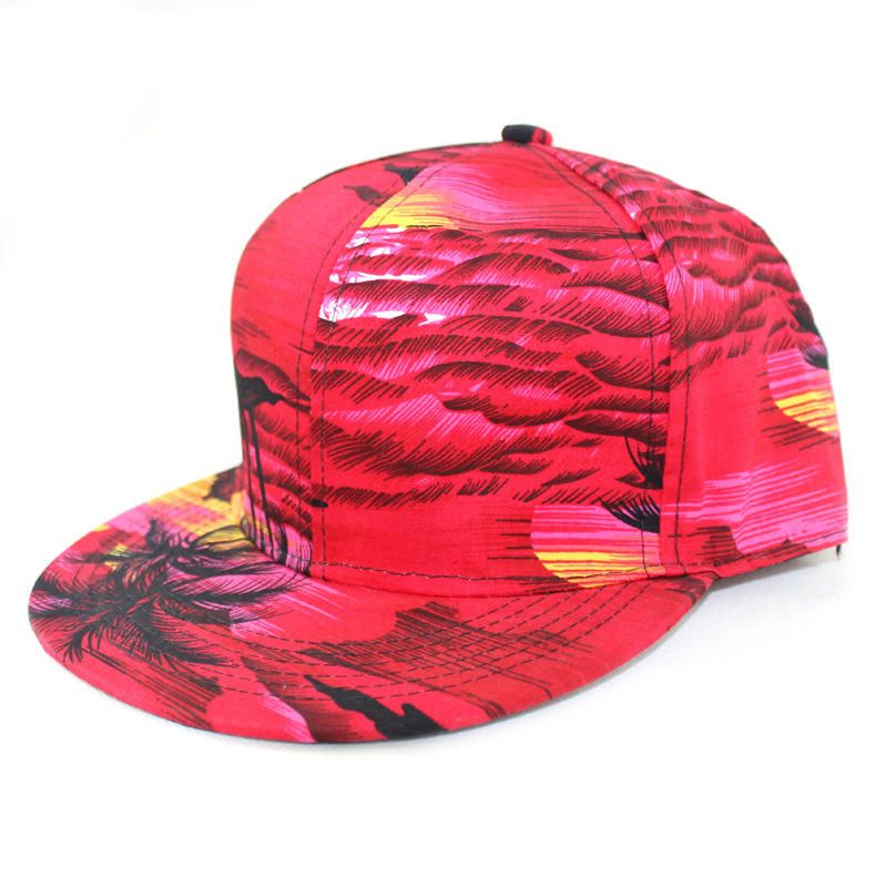 Gorra De Béisbol De Playa De Árbol De Coco Plana A Lo Largo Del Sombrero De Hip Hop