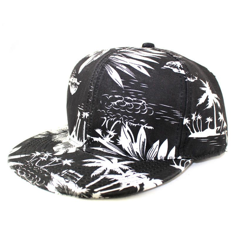 Gorra De Béisbol De Playa De Árbol De Coco Plana A Lo Largo Del Sombrero De Hip Hop