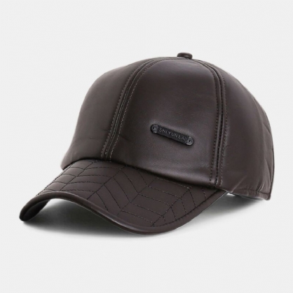 Gorra De Béisbol De Regalo Familiar De Protección Para Los Oídos Cálida De Cuero Sintético Para Hombres