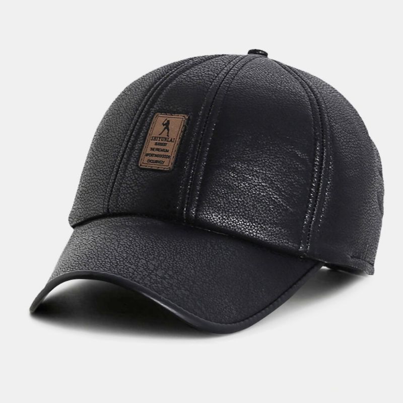 Gorra De Béisbol De Regalo Familiar De Protección Para Los Oídos Cálida De Cuero Sintético Para Hombres