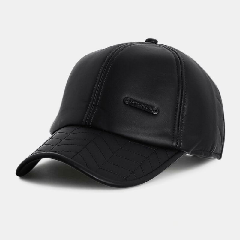 Gorra De Béisbol De Regalo Familiar De Protección Para Los Oídos Cálida De Cuero Sintético Para Hombres