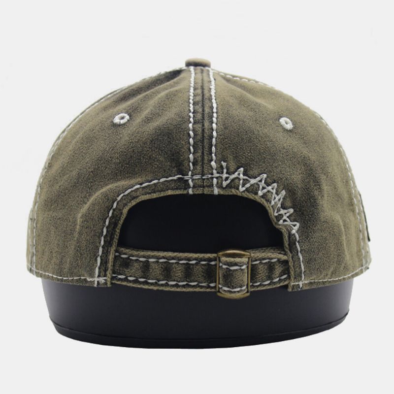 Gorra De Béisbol De Sombrilla Informal Con Estampado De Parche De Algodón Hecho A Mano Para Hombres