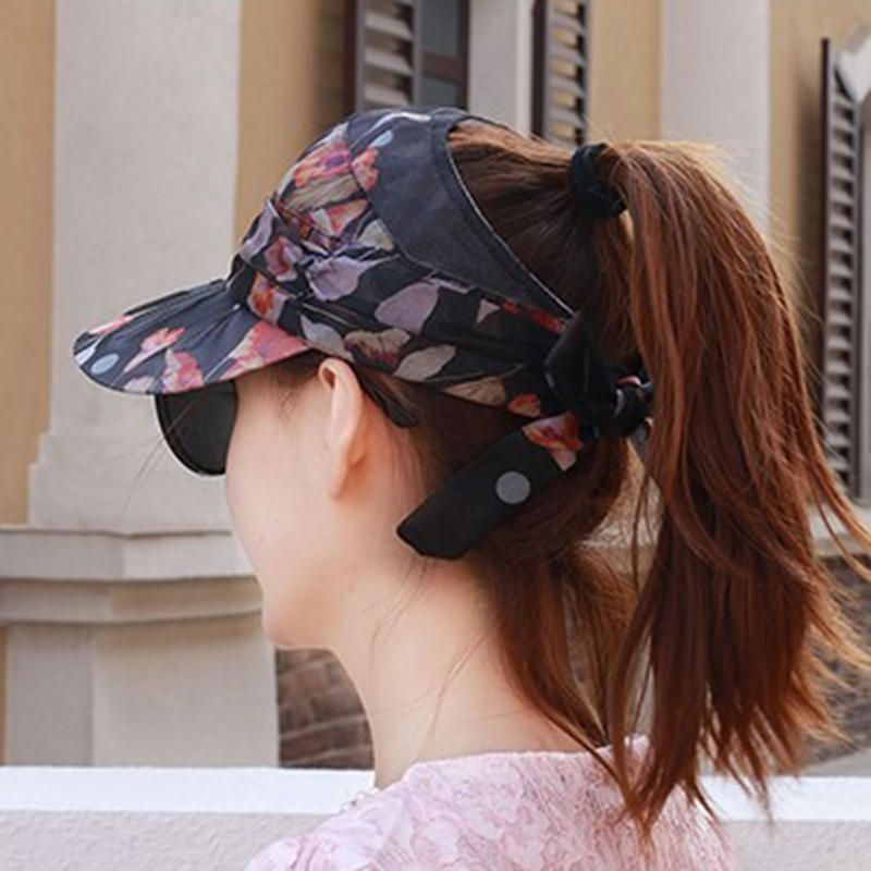 Gorra De Béisbol Superior Vacía Con Cola De Caballo De Gasa De Verano Para Mujer