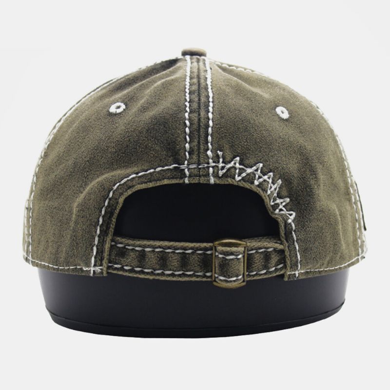 Gorra De Béisbol Transpirable Absorbente De Sudor Con Parche De Color Envejecido Y Lavado De Algodón Unisex