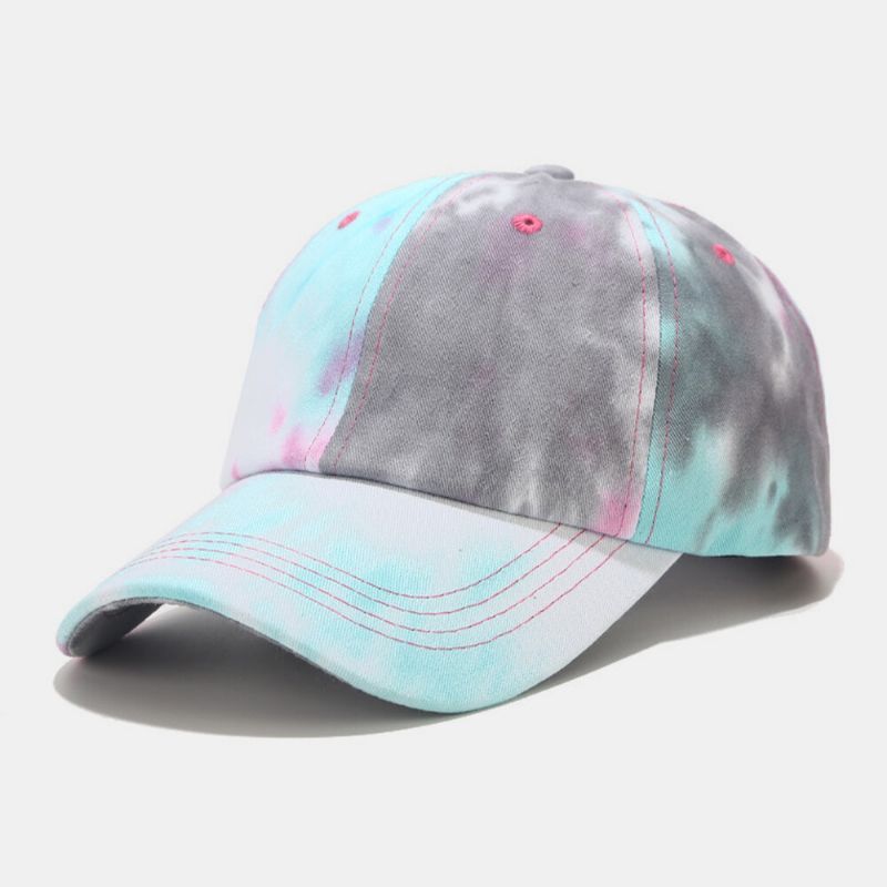 Gorra De Béisbol Unisex De Algodón Con Teñido Anudado Graffiti En Contraste De Color A La Moda Con Sombrilla