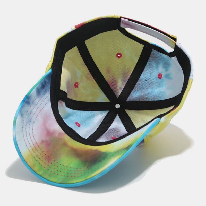 Gorra De Béisbol Unisex De Algodón Con Teñido Anudado Graffiti En Contraste De Color A La Moda Con Sombrilla