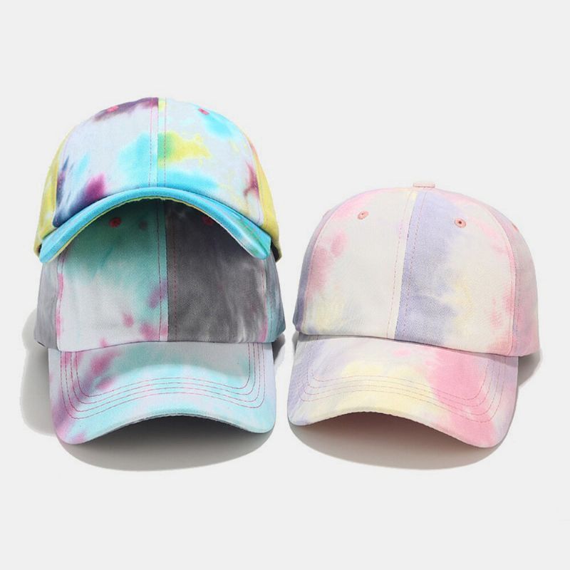 Gorra De Béisbol Unisex De Algodón Con Teñido Anudado Graffiti En Contraste De Color A La Moda Con Sombrilla