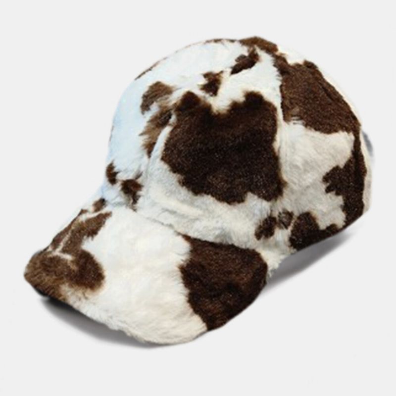 Gorra De Béisbol Unisex De Felpa Más Espesa Con Patrón De Leopardo Cálido Y Suave Para Todos Los Partidos