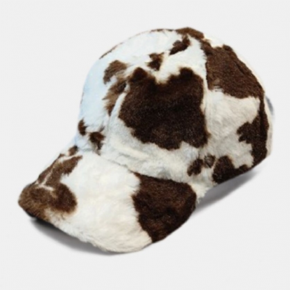 Gorra De Béisbol Unisex De Felpa Más Espesa Con Patrón De Leopardo Cálido Y Suave Para Todos Los Partidos