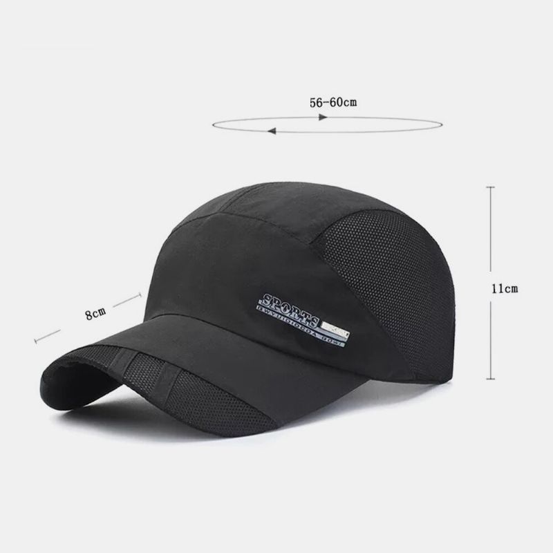 Gorra De Béisbol Unisex De Malla Transpirable De Secado Rápido De Color Sólido Para Viajes Al Aire Libre