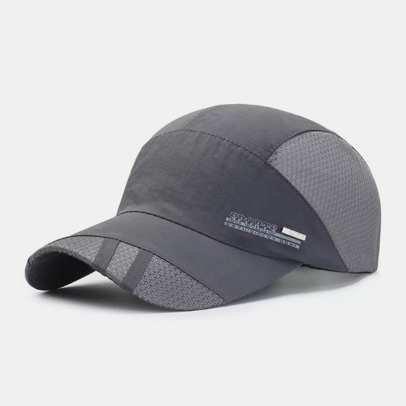 Gorra De Béisbol Unisex De Malla Transpirable De Secado Rápido De Color Sólido Para Viajes Al Aire Libre