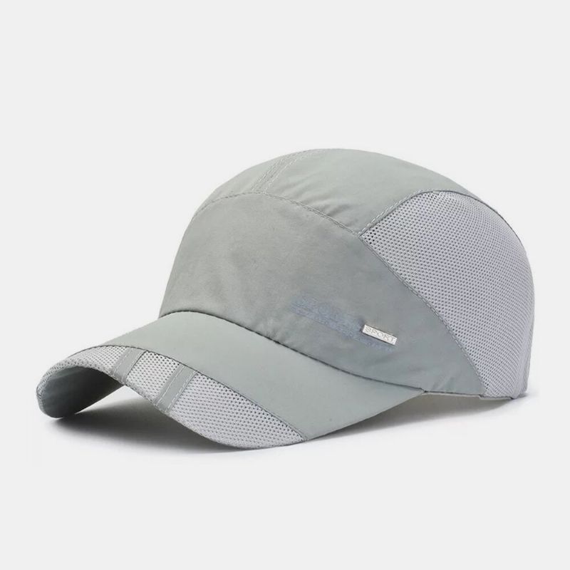 Gorra De Béisbol Unisex De Malla Transpirable De Secado Rápido De Color Sólido Para Viajes Al Aire Libre