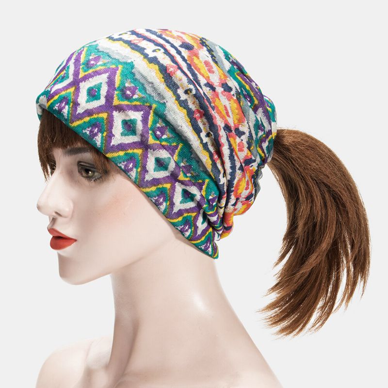 Gorra De Turbante Con Estampado Multiusos Para Mujer Polaina Informal De Verano Para Exteriores Gorro Suave Elástico Para El Cuello