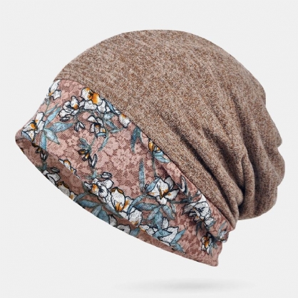 Gorro De Bufanda Con Costura De Encaje Estampado Gorro De Turbante De Doble Uso