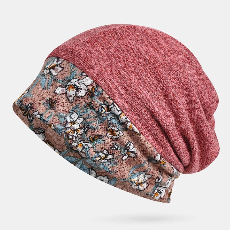 Gorro De Bufanda Con Costura De Encaje Estampado Gorro De Turbante De Doble Uso