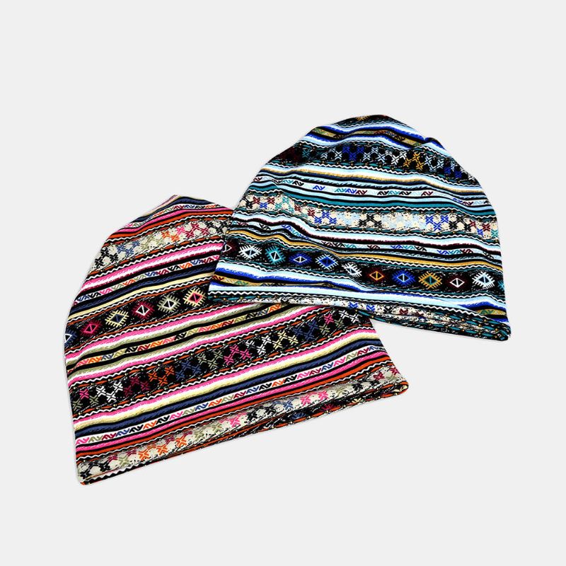 Gorro Casual De Algodón Multiusos Con Estampado De Flores De Invierno