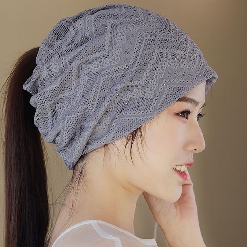 Gorro De Gorro Casual Fino Y Transpirable Con Encaje Ahuecado Para Mujer