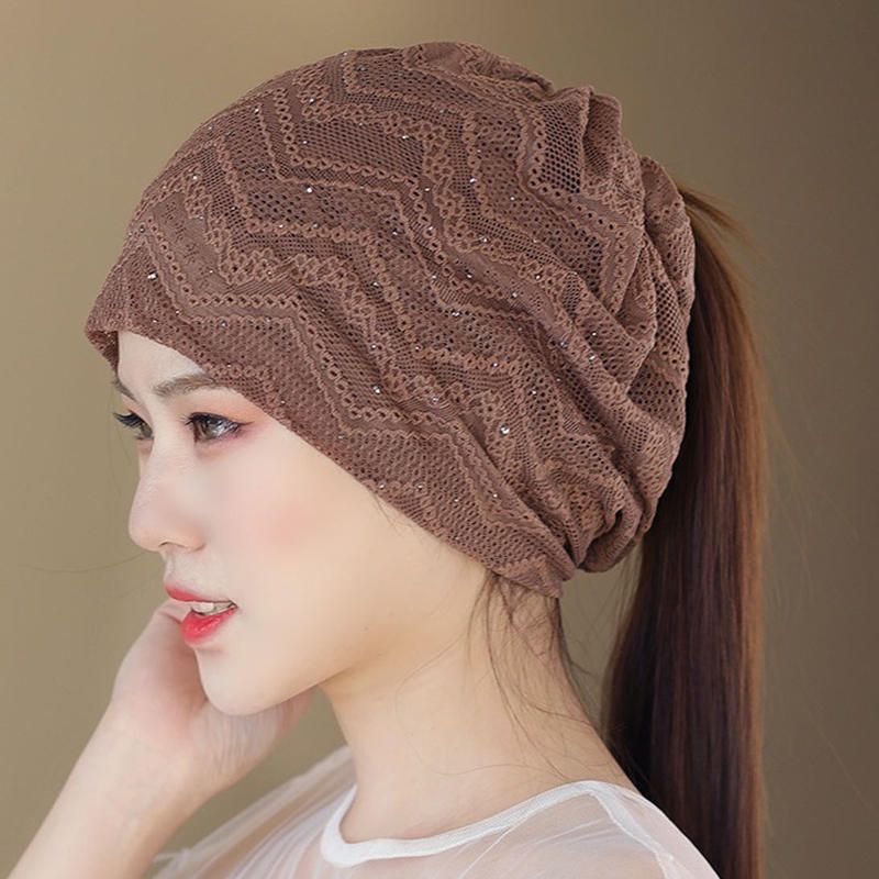 Gorro De Gorro Casual Fino Y Transpirable Con Encaje Ahuecado Para Mujer