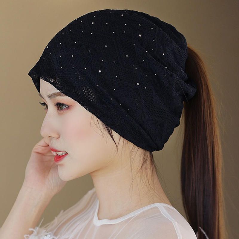 Gorro De Gorro Casual Fino Y Transpirable Con Encaje Ahuecado Para Mujer