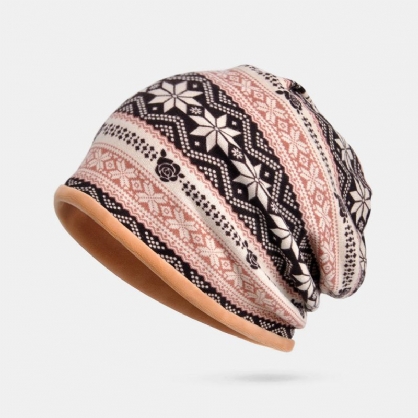 Gorro Con Estampado De Flores Multiusos De Algodón De Invierno Para Mujer