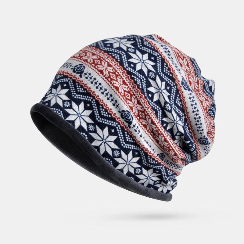 Gorro Con Estampado De Flores Multiusos De Algodón De Invierno Para Mujer