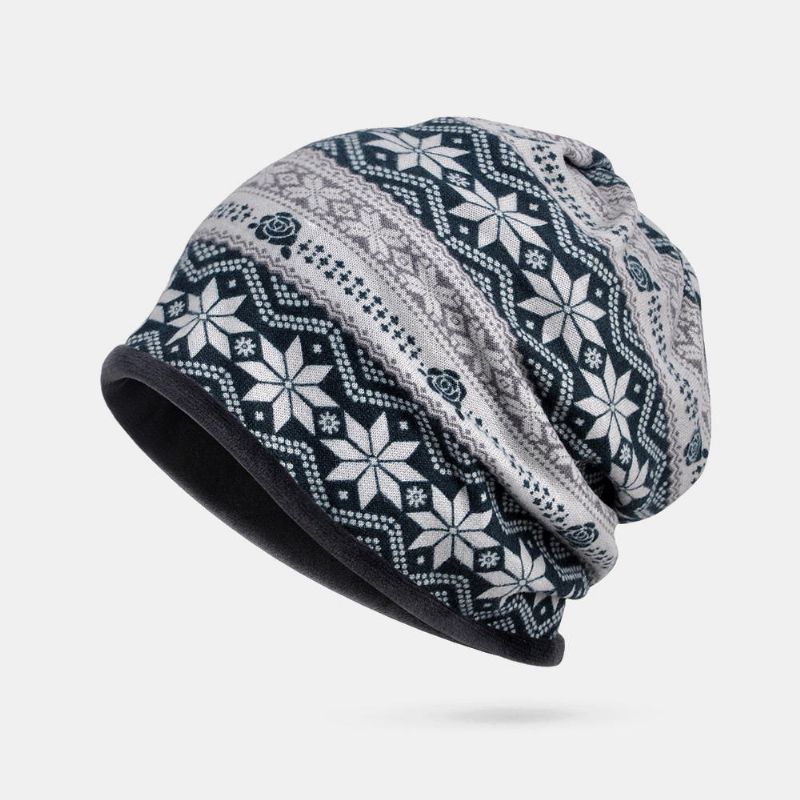 Gorro Con Estampado De Flores Multiusos De Algodón De Invierno Para Mujer