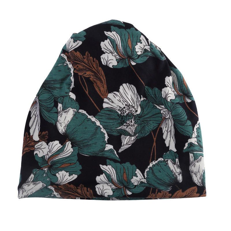 Gorro Con Estampado De Flores Multiusos De Algodón Para Mujer Ca