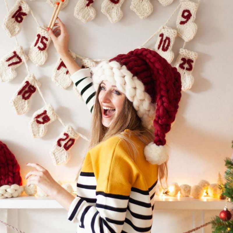 Gorro De Lana Tejido A Mano Para Mujer Cálido Y Creativo Gorro Tejido