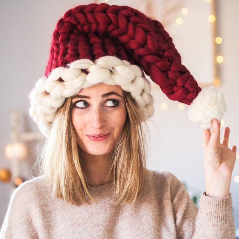 Gorro De Lana Tejido A Mano Para Mujer Cálido Y Creativo Gorro Tejido