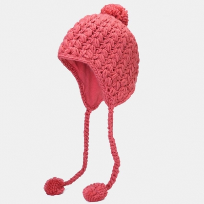 Gorro De Punto Cálido De Color Sólido Para Mujer Gorras Pequeñas