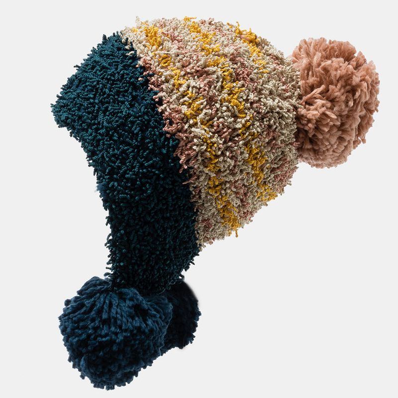 Gorro De Punto Cálido Con Estilo Para Mujer Sombrero De Pompones Accesorio