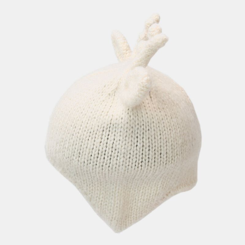 Gorro De Punto Cálido Con Personalidad De Moda Con Patrón De Cuernos Dulces Lindos Para Mujer