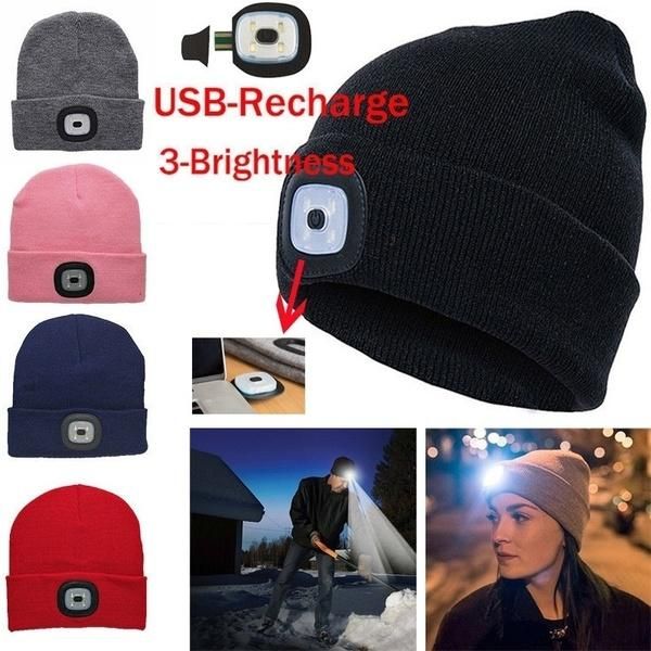 Gorro De Punto Con Luz Led Gorro De Punto Jogging Night Walking